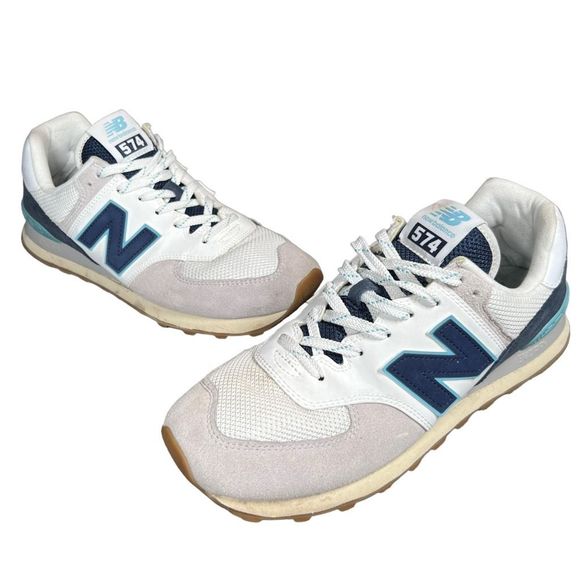 New Balance Other - New Balance Mens 574 ML574SOU White/Blue Casual Shoes Sneakers Size 10.5